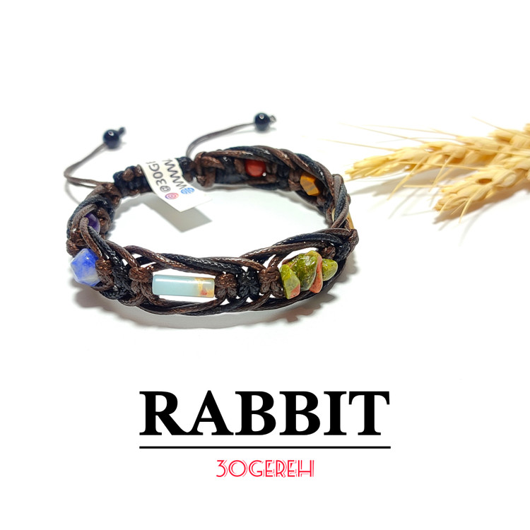 دستبند سنگی هفت چاکرای خرگوش