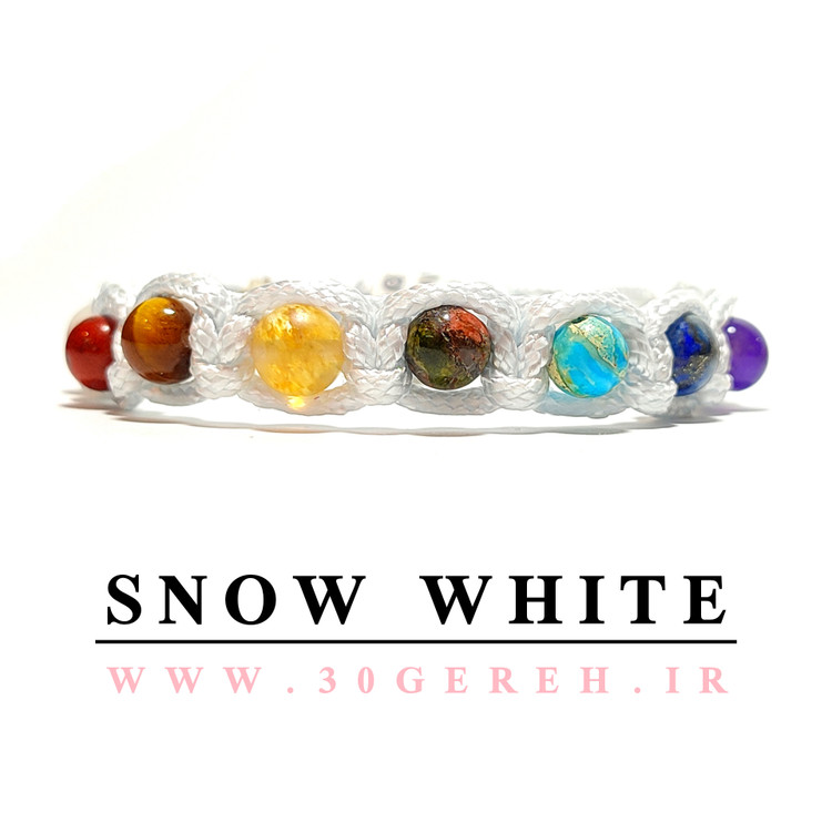 دستبند سنگی هفت چاکرا اصل با عقیق خزه ای و بافت چرمی