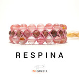 دستبند سه ردیفه سنگی اصل کوارتز و رودونیت