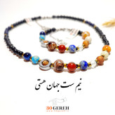 نیم ست گردنبند و دستبند سنگی اصل سیارات منظومه شمسی
