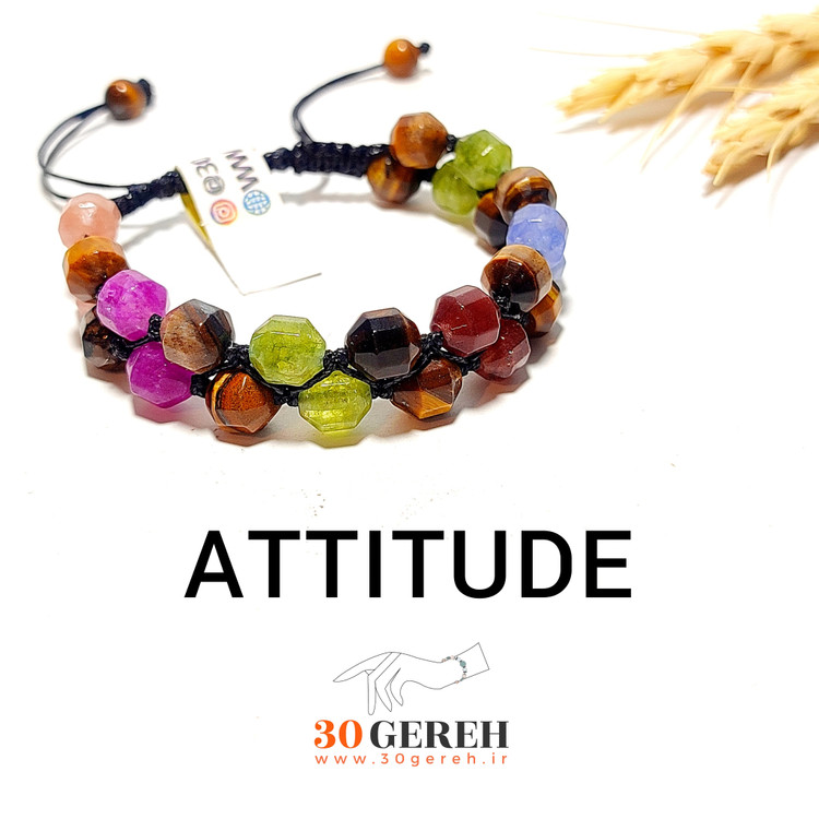 دستبند دو ردیفه سنگی اصل چشم ببر و ام البنین یافت چرمی