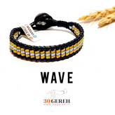 دستبند سنگی و چرم اصل و معدنی با سنگ حدید یا هماتیت دستبند موج