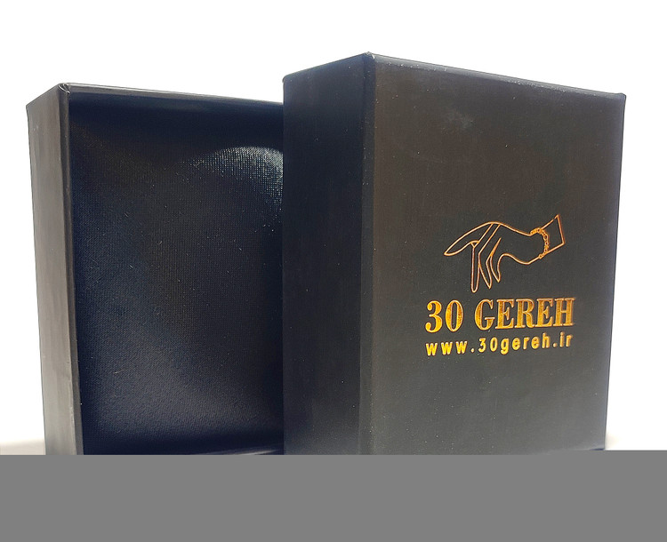 دستبند سنگی اصل نیرو با بافت چرمی دو رنگ 4 سنگ تراش استار