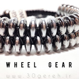 دستبند دوردیفه سنگی و چرم اصل و طبیعی چرخ دنده بافت چرم سنگ حدید دستبند حدید