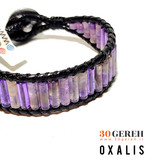 دستبند سنگ آمیتیست اصل دستبند اکسالیس سنگ تراش لوله ای و واشری آمیتیست اصل برزیل