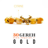 دستبند سنگی سیترین اصل با پلاک بوفالو دستبند سنگی خاص طلا