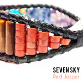 دستبند سنگی هفت چاکرای اصل تراش استوانه ای برای اولین بار در ایران دستبند هفت آسمان سی گره