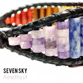 دستبند سنگی هفت چاکرای اصل تراش استوانه ای برای اولین بار در ایران دستبند هفت آسمان سی گره