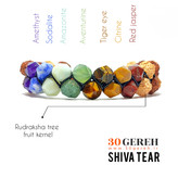 دستبند هفت چاکرا سنگی اصل دو ردیفه دستبند اشک شیوا با رودراکشا