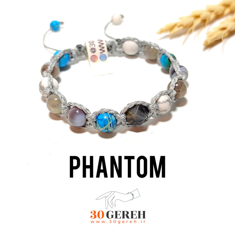 دستبند سنگی اصل فیروزه هائولیت لابرادوریت بوتسوانا جاسپر دستبند سنگی خیال