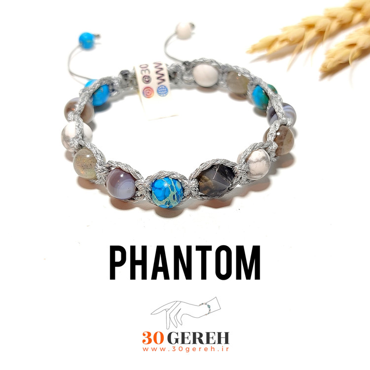 دستبند سنگی اصل فیروزه هائولیت لابرادوریت بوتسوانا جاسپر دستبند سنگی خیال