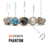 دستبند سنگی اصل 5 سنگ فیروزه هائولیت لابرادوریت بوتسوانا جاسپر دستبند خیال