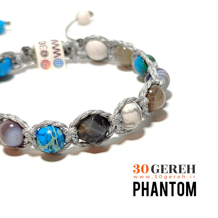 دستبند سنگی اصل فیروزه هائولیت لابرادوریت بوتسوانا جاسپر دستبند سنگی خیال