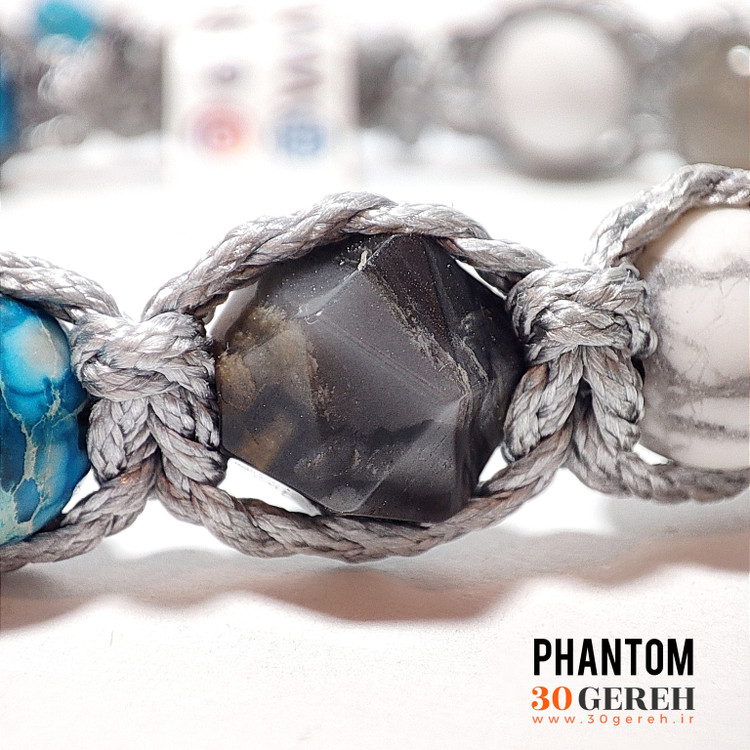 دستبند سنگی اصل 5 سنگ فیروزه هائولیت لابرادوریت بوتسوانا جاسپر دستبند خیال