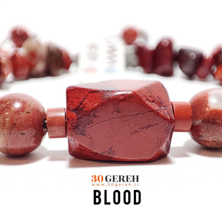 دستبند سنگی جاسپر قرمز اصل دستبند خون سنگ جاسپر درجه یک