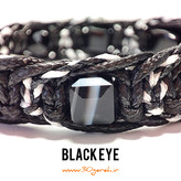 دستبند سنگی و چرم گیس پیچ سنگ عقیق سیاه و باباقوری اصل دستبند چشم سیاه