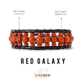 دستبند سنگی و چرم طبیعی جاسپر قرمز اصل دستبند سیاره سرخ تراش خاص