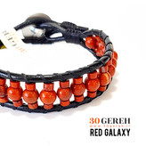 دستبند سنگی و چرم طبیعی جاسپر قرمز اصل دستبند سیاره سرخ تراش خاص