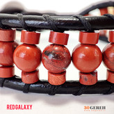 دستبند سنگی و چرم طبیعی جاسپر قرمز اصل دستبند سیاره سرخ تراش خاص