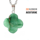 گردنبند سنگی آونتورین اصل و معدنی تراش ونکلیف با زنجیر استیل رنگ ثابت