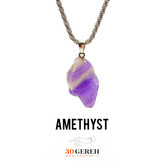 گردنبند سنگ راف آمیتیست لکه برفی طبیعی سنگ آمیتیست لیس