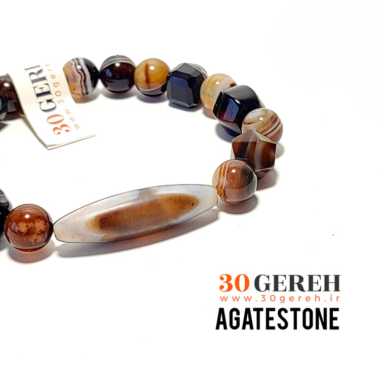 دستبند سنگی اصل و خاص کشی انواع سنگ عقیق معدنی و طبیعی