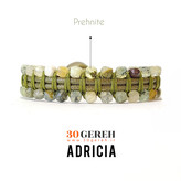 دستبند سنگی و چرم اصل و خاص سنگ پرهنیت معدنی اصل با چرم سبز