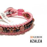 دستبند سنگی و چرم اصل و خاص رودونیت اصل معدنی درجه یک انواع تراش