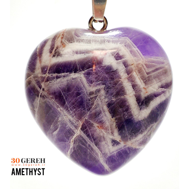 گردنبند سنگی آمیتیست لکه برفی درجه یک معدنی اصل برزیل