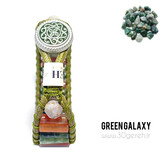 دستبند سنگی و چرم عقیق خزه ای اصل معدنی تراش لوله ای استوانه ای خاص دستبند کهکشان سبز