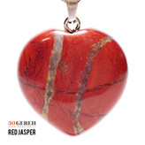 گردنبند سنگی جاسپر قرمز تراش قلب تو پر سایز متوسط زنجیر استیل رایگان