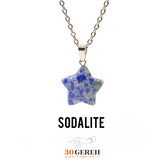 گردنبند سنگی سودالیت اصل و معدنی تراش ستاره با زنجیر استیل رایگان