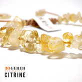 دستبند سنگی سیترین پاک اصل و معدنی درجه یک تراش نامنظم