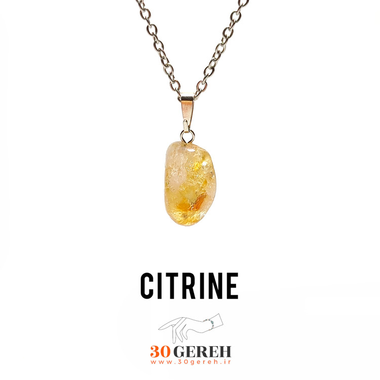 گردنبند سنگی سیترین اصل تامبل شده درجه یک سیترین اصل معدنی