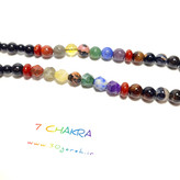 گردنبند سنگی هفت چاکرای اصل با سنگ های عقیق و آویز هفت چاکرا کراواتی گردنبند ماهور