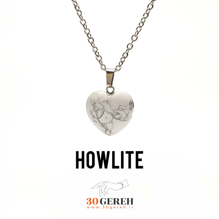 گردنبند سنگ هائولیت اصل معدنی با زنجیر استیل رایگان تراش قلب