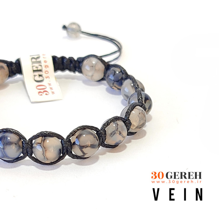 دستبند سنگی عقیق شجر ترکیده اصل عقیق دراگون بافت چرمی دستبند رگ
