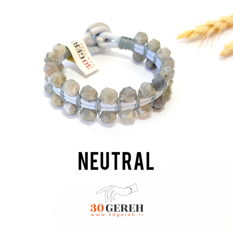 دستبند سنگی لابرادوریت تراش استار دستبند خنثی لابرادوریت معدنی