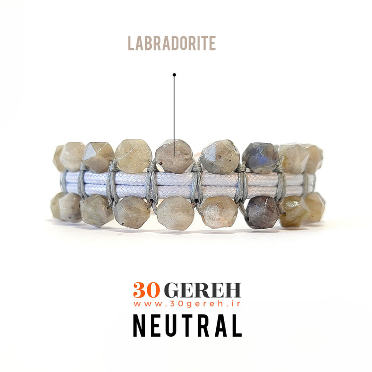 دستبند سنگی لابرادوریت تراش استار دستبند خنثی لابرادوریت معدنی