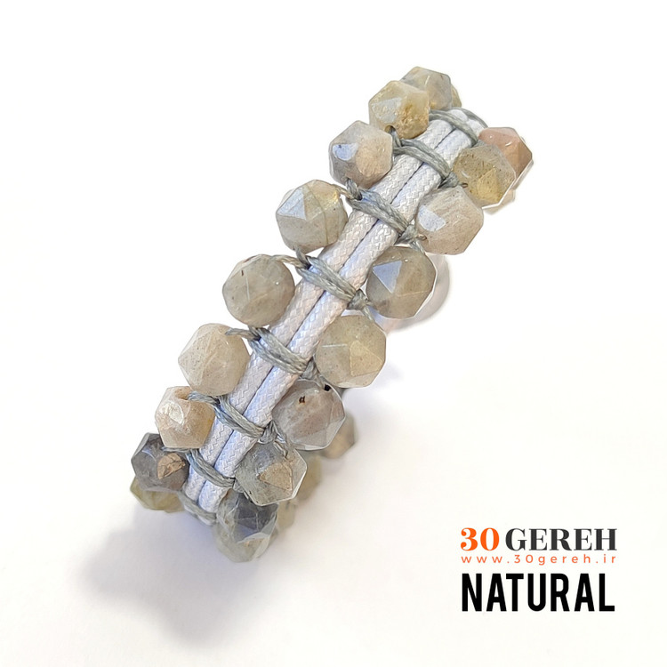 دستبند سنگی لابرادوریت تراش استار دستبند خنثی لابرادوریت معدنی