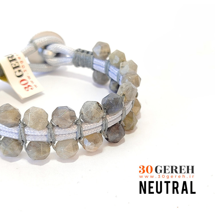 دستبند سنگی لابرادوریت تراش استار دستبند خنثی لابرادوریت معدنی