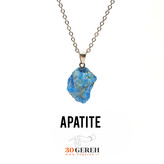 گردنبند سنگی آپاتیت معدنی و اصل تراش راف با زنجیر استیل رایگان