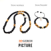 ست گردنبند و دستبند سنگی جاسپر پیکچر اصل و معدنی تمام سنگ