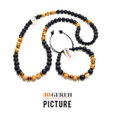 ست گردنبند و دستبند سنگی جاسپر پیکچر اصل و معدنی تمام سنگ