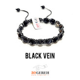 دستبند سنگی عقیق سلیمانی سیاه رگه دار درجه یک با بافت خاص دستبند سیاهرگ