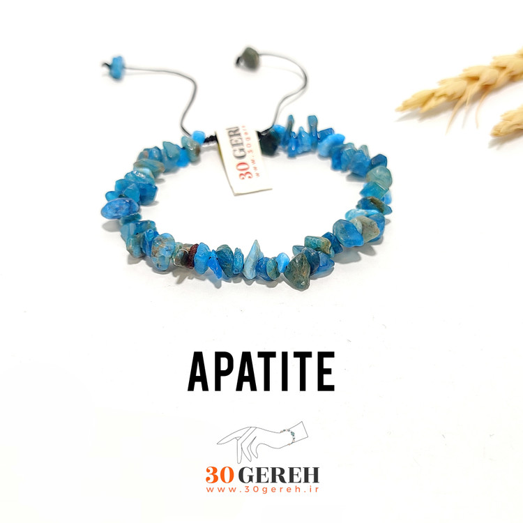 دستبند سنگی آپاتیت اصل معدنی تراش نامنظم دستبند آپاتیت