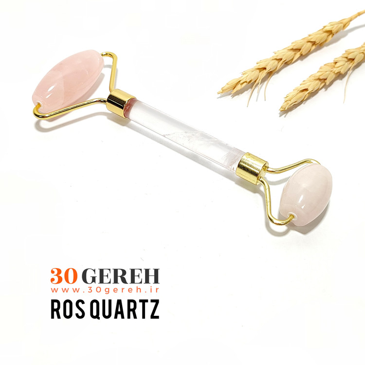 رولر ماساژور سنگی رز کوارتز اصل درجه یک با کیفیت