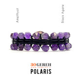 دستبند سنگی آمیتیست اصل و عقیق سیاه اصل معدنی دستبند پولاریس