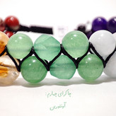 دستبند هفت چاکرا دو ردیفه با سنگ های درجه یک معدنی بافت چرمی پیچ دستبند هفت