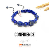 دستبند سنگی لاجورد اصل افغانستان تراش دست و جواهری دستبند لاجورد با بافت چرمی